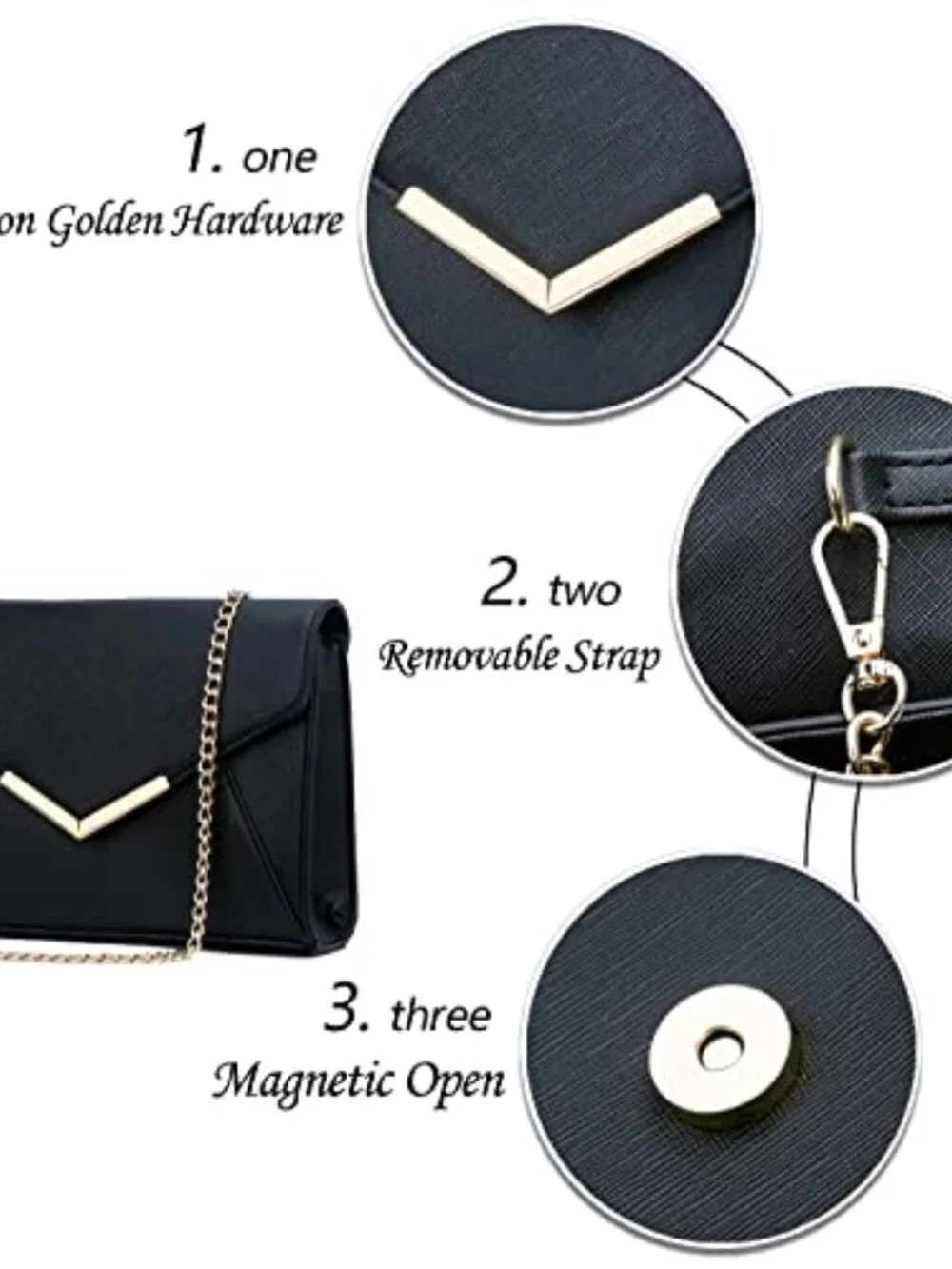 Elegant Faux Leather Evening Envelope Clutch Purse Foldover Bag Party Wedding